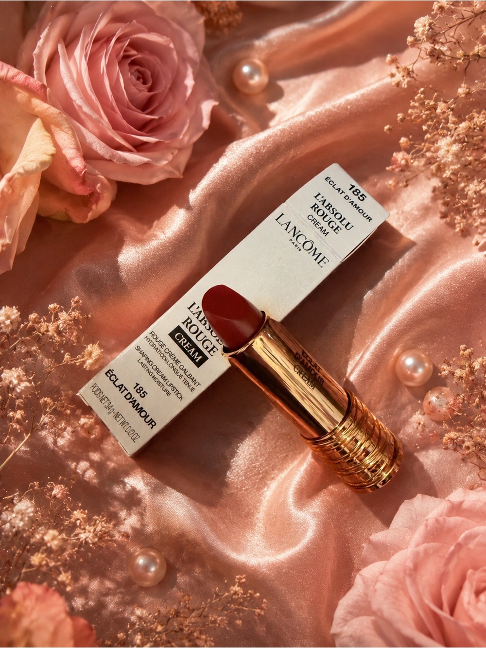 L'Absolu Rouge Cream Lipstick — Eclat D'Amour (Rose-Red)